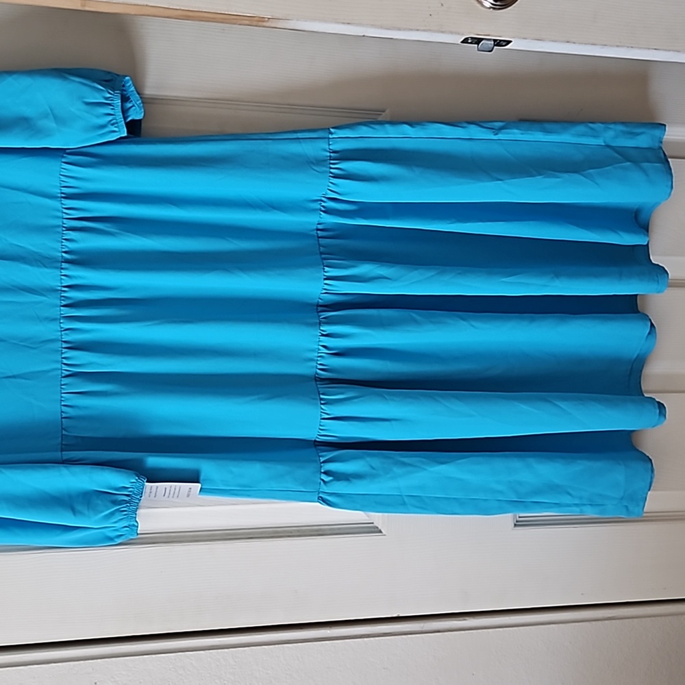 Charles Henry Tie Back Midi Dress Preppy Color Aqua, NWOT, Size Small - Picture 9 of 13